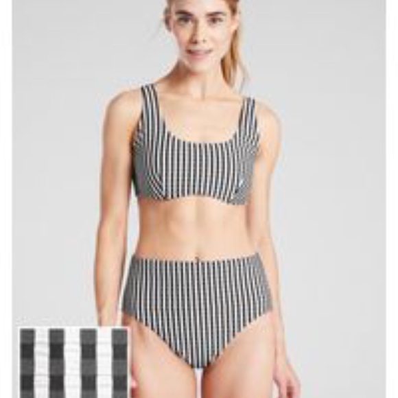 NWT Athleta Seersucker Scoop Bra-sized Bikini Top 40 D/DD - Picture 2 of 6